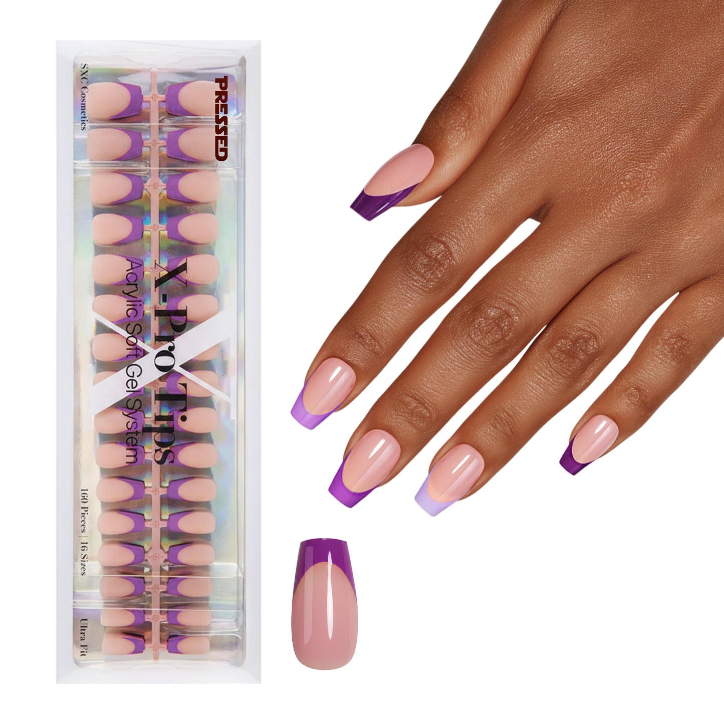 Purple French Tip Series - Short Coffin