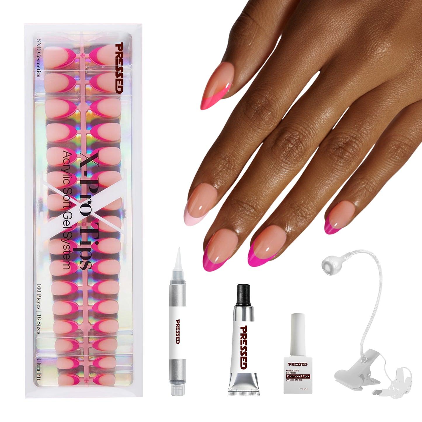 Pink French Tip Series - Short Almond - Starter Kit
