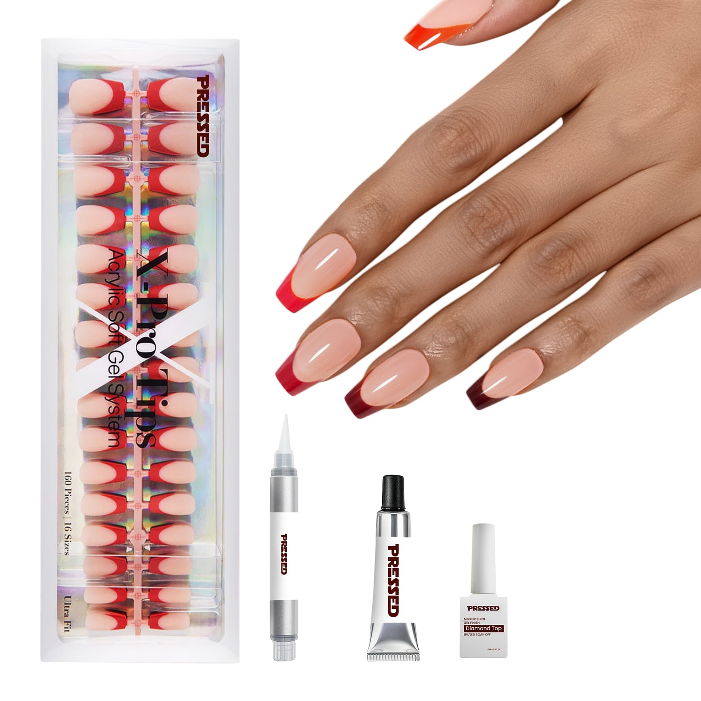 Red French Tip Series - Short Coffin - Starter Kit