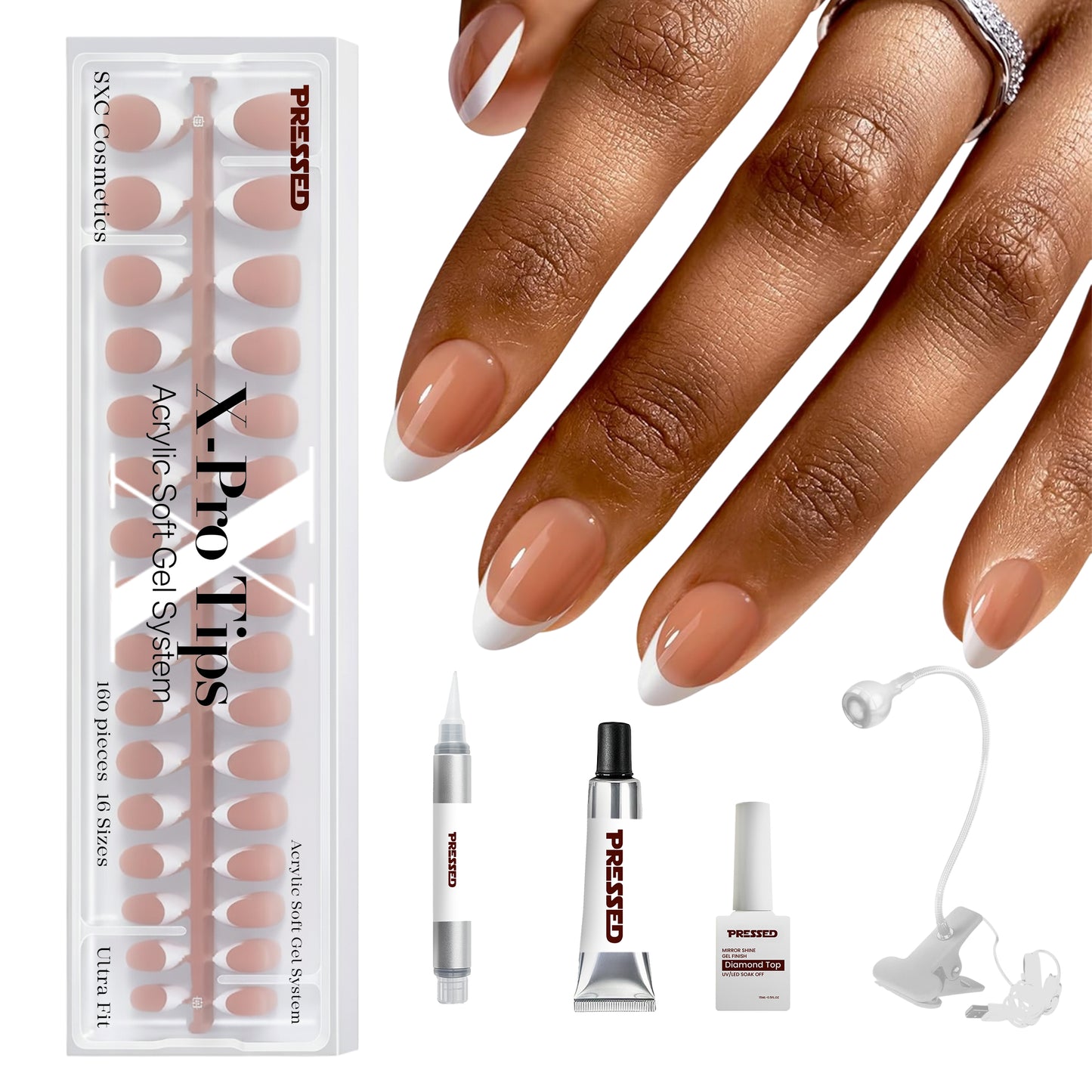 White French Tip - Short Almond - Starter Kit