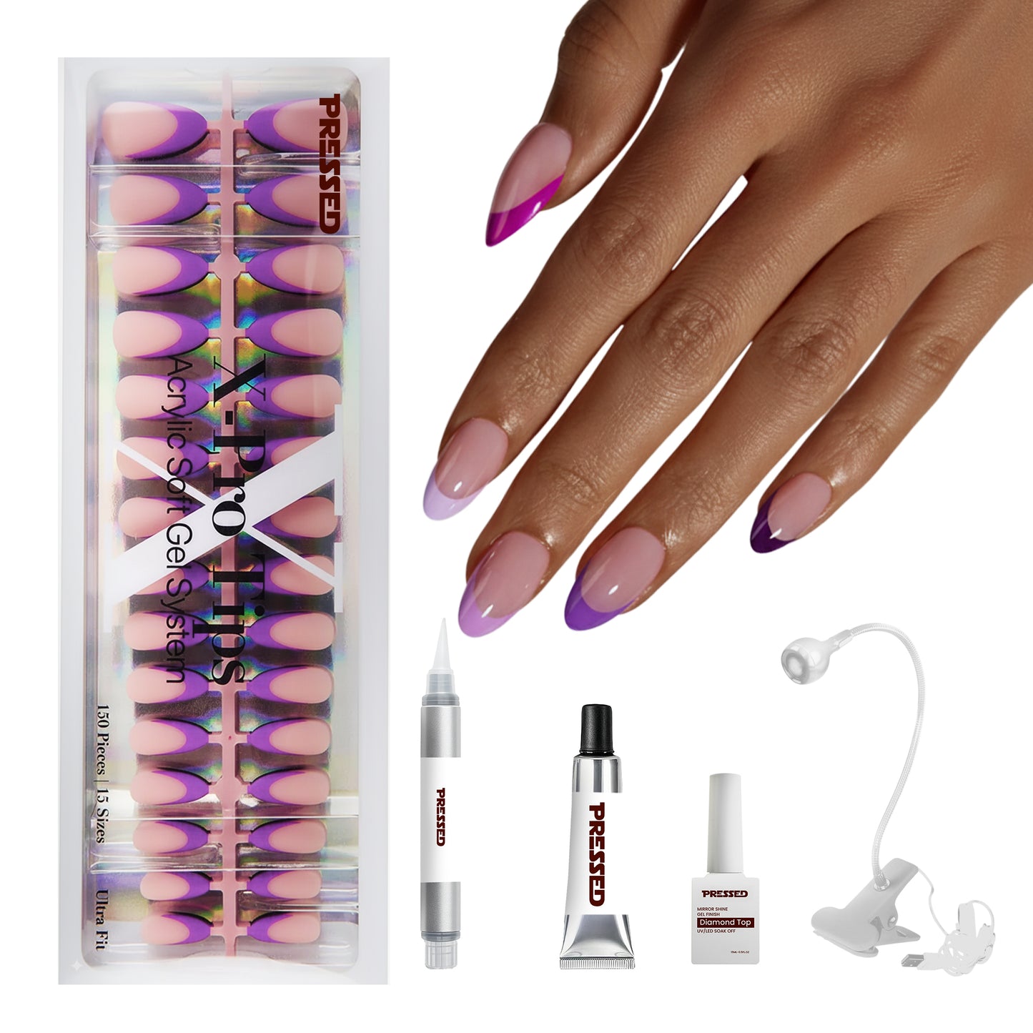 Purple French Tip Series - Short Almond - Starter Kit