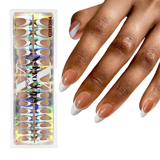 White French Tip - Medium Almond