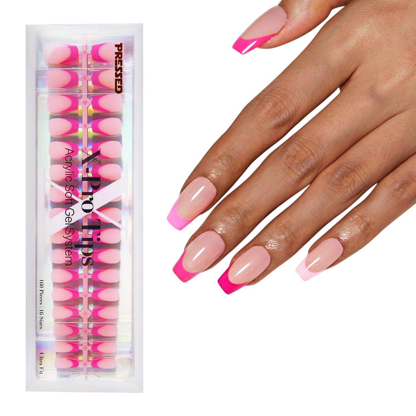 Pink French Tip Series - Short Coffin