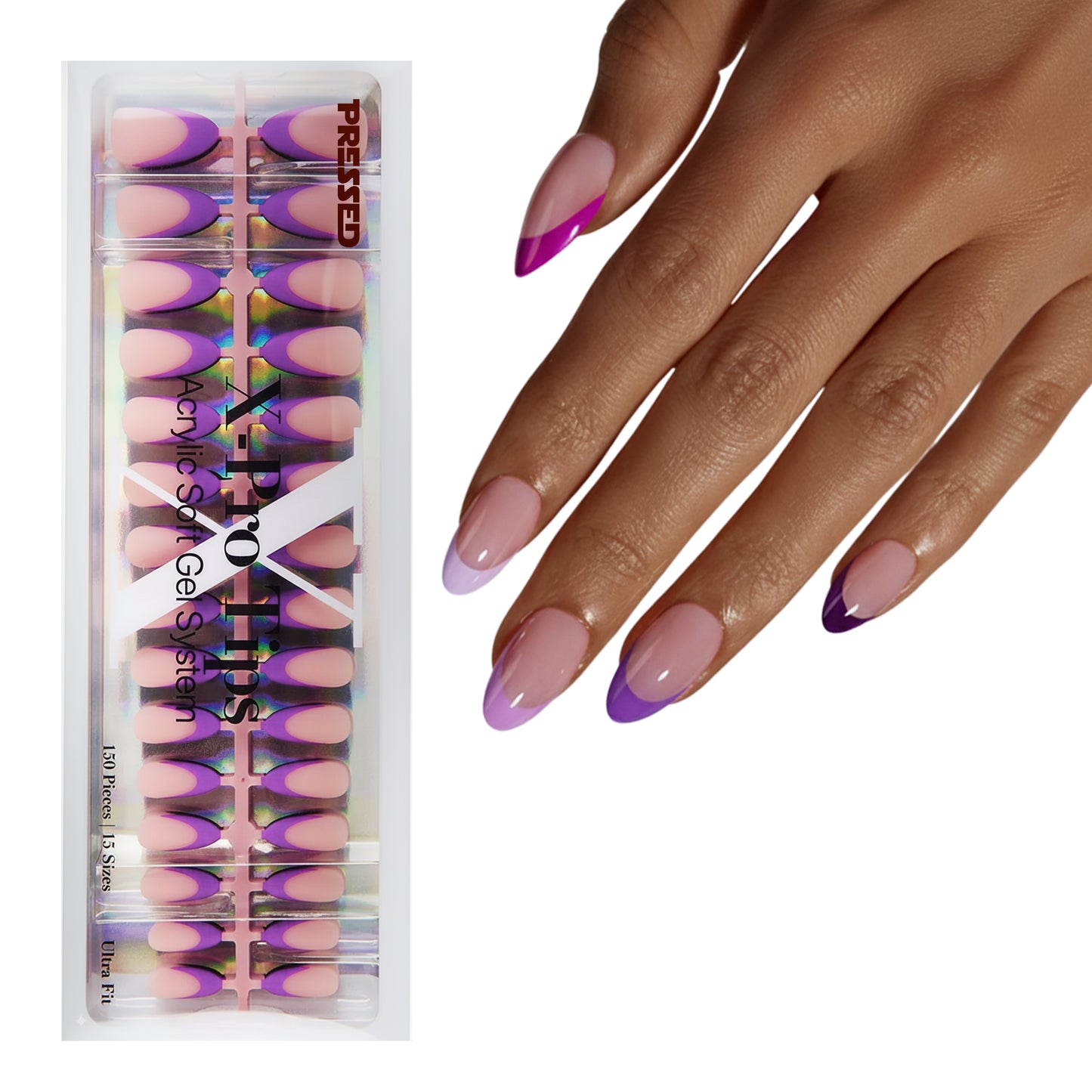 Purple French Tip Series - Short Almond